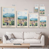 Albena, Bulgaria Watercolor Beach Print, Vacation Gift, Bulgaria Wall Art, Framed Canvas Print, Framed Beach Painting