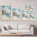 Belle-Ile Island, France Watercolor Beach Print, Vacation Gift, France Wall Art, Beach Painting, Beach Decor, Beach Painting