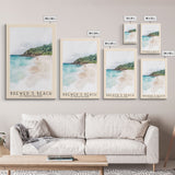 Brewer’s Beach, US Virgin islands Watercolor Print, Vacation Gift, US Virgin islands Wall Art, Beach Painting, Beach Decor, Large Wall Art, Wood Frame Art