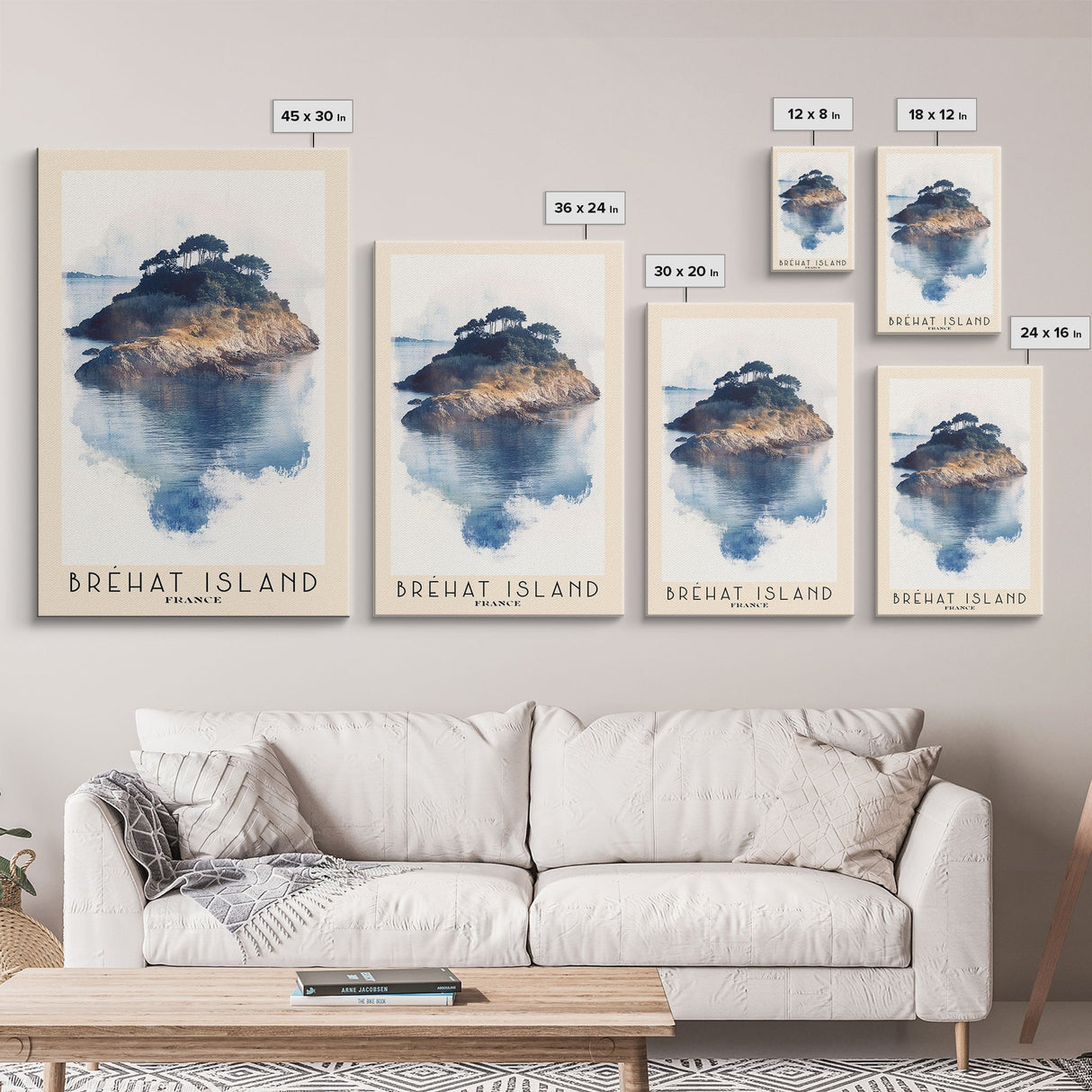 Bréhat Island, France Watercolor Beach Print, Vacation Gift, France Wall Art, Beach Painting, Beach Decor, Beach Painting