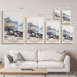 Kearvaig, Scotland Watercolor Print, Vacation Gift, Scotland Wall Art, Beach Painting, Beach Decor, Large Wall Art, Wood Frame Art