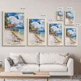 Kri Island, Indonesia Watercolor Beach Print, Vacation Gift, Indonesia Wall Art, Beach Painting, Beach Decor, Beach Painting