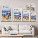 Pan de Azucar, Chile Watercolor Beach Print, Vacation Gift, Chile Wall Art, Framed Canvas Print, Framed Beach Painting