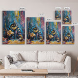 Halloween Creepy Wizard Reading Spells Framed Canvas Print, Spooky Wall Art, Home Decor, Occult Decor, Gift Idea, Dark Magic