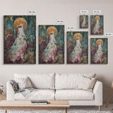 Halloween Ghost in Haunted Forest Framed Canvas Print, Spooky Decor, Living Room Art, Creepy Halloween Wall Art, Home Decoration