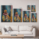 Halloween Ghost with Apple, Framed Canvas Print, Wall Art, Spooky Decor, Halloween Decoration, Living Room Art, Unique Gift