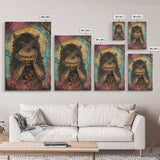 Halloween Haunted Forest Monster Framed Canvas Print, Wall Art, Living Room Decor, Halloween Decoration, Spooky Wall Hanging, Haunted Decor