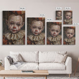 Haunting Clown with Cracked Face - Spooky Halloween Art Print - Creepy Home Decor - Scary Clown Wall Art - Perfect Halloween Decoration