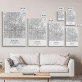 Aurora Street Map, Colorado Map, City Map Print, Travel Lover Gift, Above Bed Art, Minimalist Art, Wall Art, Canvas Print, Canvas Wall Art