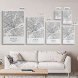 Detroit Street Map, Michigan Map, City Map Art, Minimalist Art, Wall Art, Canvas Print, Wall Art Bedroom, Travel Prints, Gift For Couple