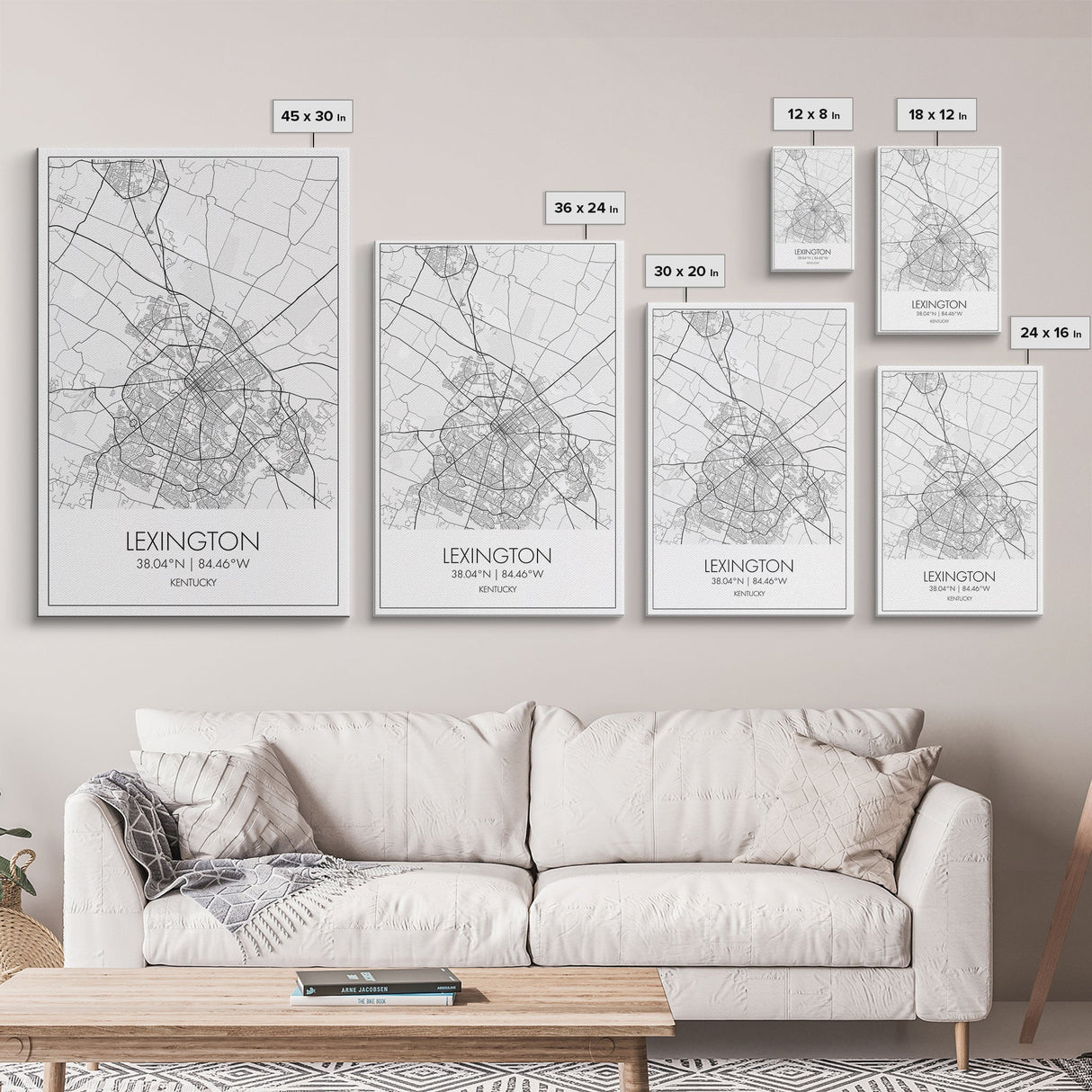 Lexington Street Map, Kentucky Map, City Map Art, Modern Wall Art, Wall Art, Canvas Print, Living Room Art, Travel Print, Pilot Gifts