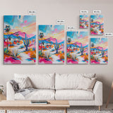 Colorful Desert Pathway Art - Framed Canvas Print, Southwestern Decor, Vibrant Living Room Wall Art, Modern Desert Landscape