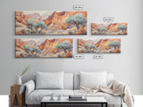 Panoramic Desert Prints, Four Peaks Arizona Wall Art, 3 Piece Print Set, Arizona Desert, Boho Print, Modern Wall Art, Minimalist Wall Art