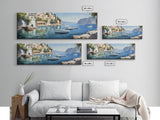 The Italian Coast - Framed Canvas Print - Beautiful Wall Art - Nautical Decor - Italian Painting Print - Sunset in Italy