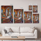 Mediterranean Lounge With Mountain View Framed Canvas Print Spanish Style Patio Wall Art Home Decor Best Gift Seasonal Above Sofa Art