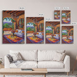 Cozy Southwestern Kitchen Framed Canvas Print Colorful Mexican Style Best Gift Home Decor Wall Art Bright Above Sofa Art