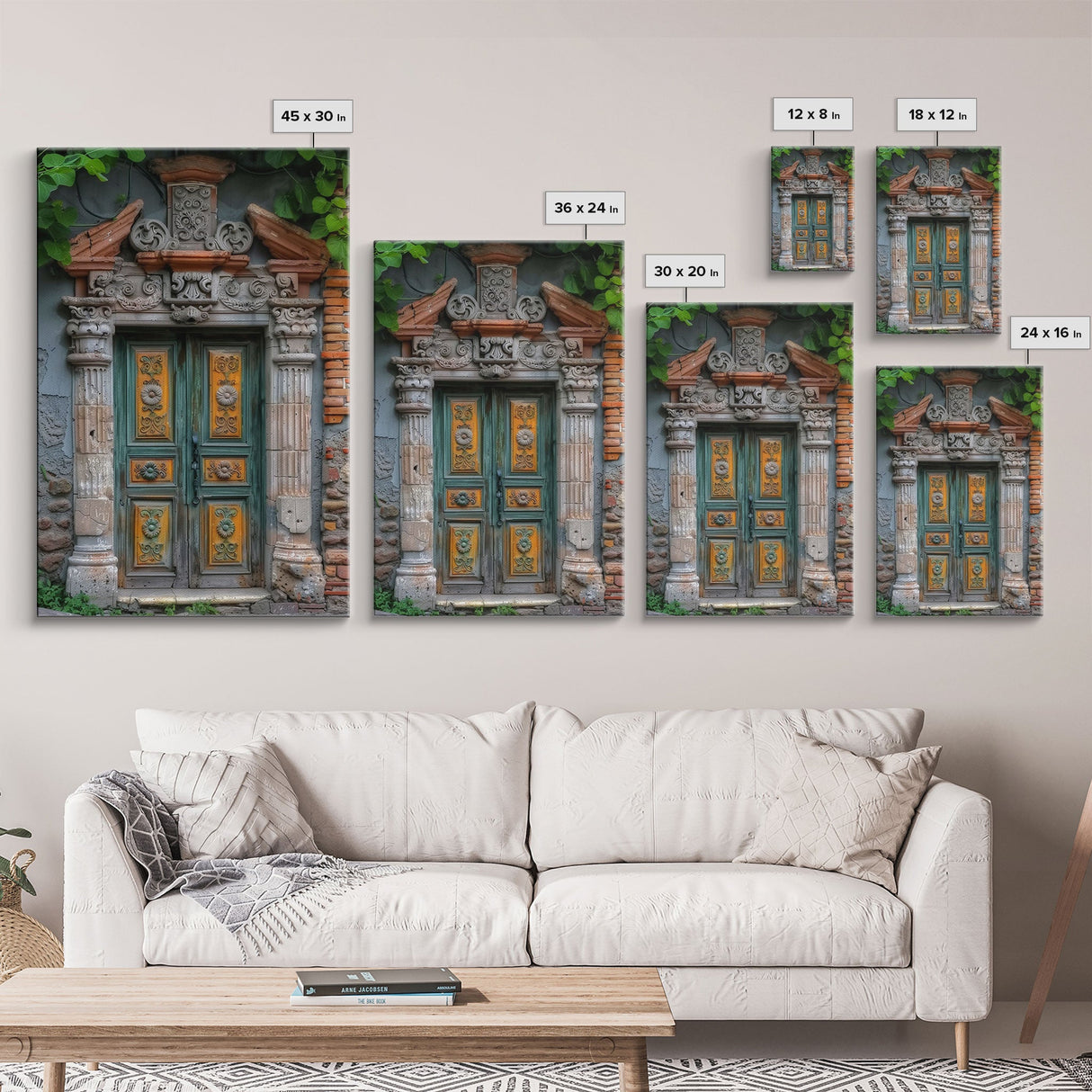 Change223 Colorful Indian Architecture Canvas Print, Traditional Art if India, Photography Print, Indian Wall Art, Living Room Decor