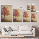 Framed Canvas Print of a Fall Landscape with Vibrant Autumn Tree and Leaves, Seasonal Wall Art, Best Gift Idea, Modern Farmhouse Decor