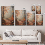 Framed Canvas Print of a Fall Path with Fence and Trees, Autumn Wall Art, Rustic Country Decor, Best Gift Idea, Modern Farmhouse Fall Decor