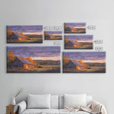 Rustic autumn farmhouse decor Canvas Print sunset landscape with tractor and barn moody landscape fall decor autumn wall art gift idea