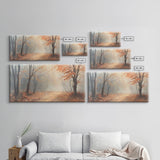 Path Through The Fall Forest, Framed Canvas Print, Winter Wonderland Decor, Perfect Wall Art and Gift Idea