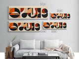 Neutral Wall Art, Earth Tones Mid-century Modern Inspired Geometric Patterns Wall Art, Home Decor, Above Bed Or Sofa Panoramic