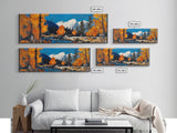 Landscape Wall Art Framed - Horizontal Landscape Print - Fall landscape Painting - Panoramic Landscape Wall Art - Woodlands Painting - Nature Art