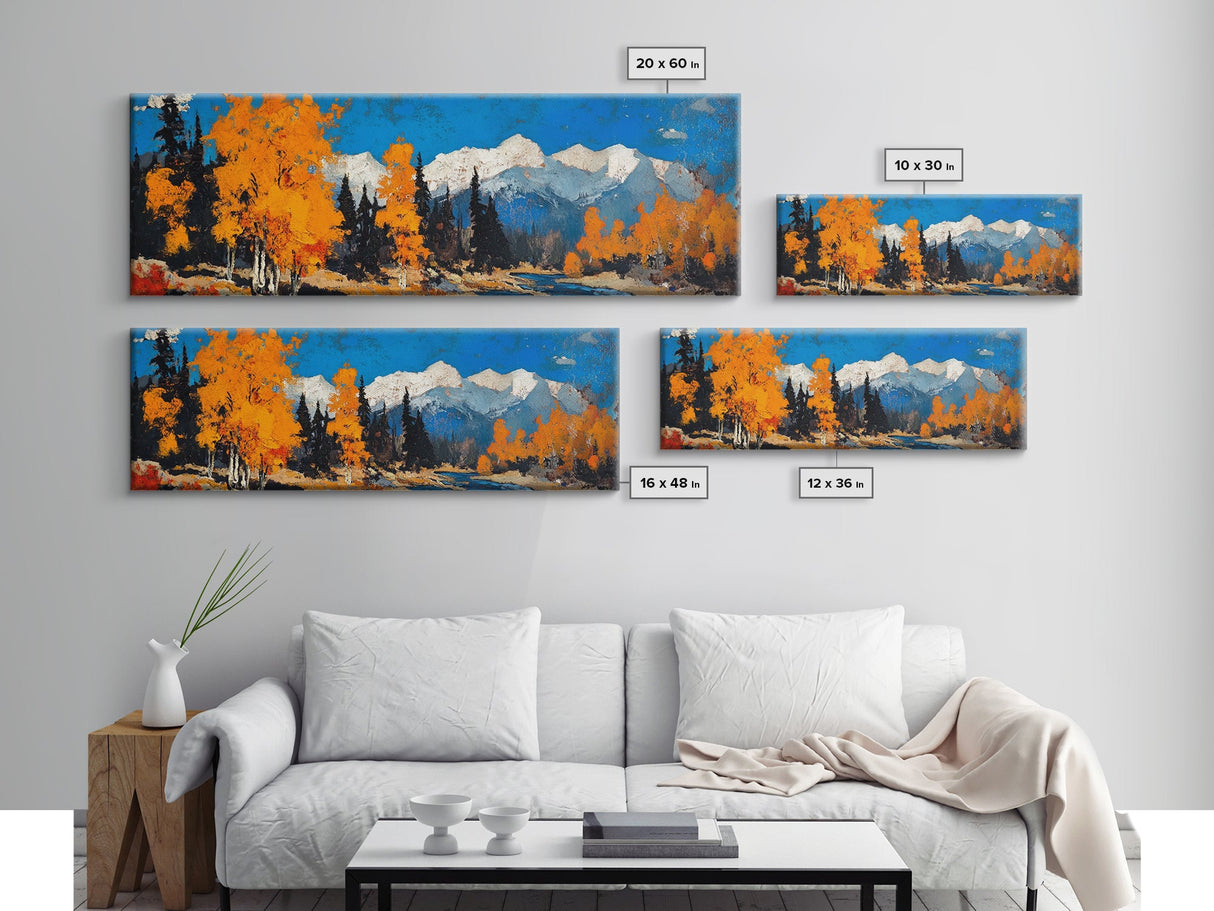 Fall In The Mountains - Vintage Landscape Painting Print - Fall Wall Art - Autumn Centerpiece - Beautiful Fall Wall Art - Canvas Art Print