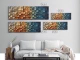 The Beach as Cubes - Framed Canvas Print - Abstract Geometric Patterns Wall Art