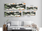 Camoflage, Camo Pattern Wall Art, Framed Canvas Print, Farmhouse Abstract Wall Art, Extra Wide Oversized Wall Art, Cammy Home Decor