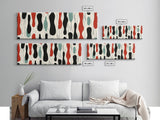 Mid Century Modern Wall Art Framed Canvas - Rain Drops - Panoramic Modern Wall Art Print - Above Bed or Above Sofa Wall Art, Modern Art