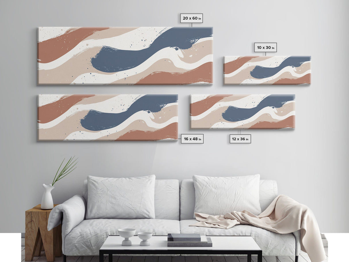 MCM Artwork - Abstract Art - Framed Canvas Print - Wood Framed Mid Century Modern Art - Large Geometric Art, Paint Splotches