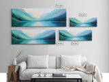 Emerald Green Landscape Painting Print, Framed Canvas Print, Original Artwork, Oil Painting Print, Landscape Wall Art, Panoramic Landscape