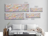 Abstract Moody Floral Wall Art, Framed Canvas Print, Pink and Pastel Wall Art, Large Abstract Flower Texture Wall Art for Above Bed or Sofa
