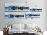 Calm - Reflections In The Lake On An Overcast Day - Panoramic Print - Original Painting Print - Landscape Oversized Painting Art