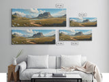 Ancient Arizona, Framed Canvas Print, Prehistoric Monument Valley, Panoramic Oversized Fantasy Wall Art