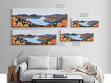 Fall In The Valley, Framed Canvas Print, Wood Framed Wall Art, Panoramic Landscape Painting
