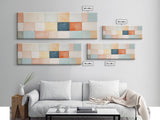 Modern Abstract Framed Canvas | Minimalist Mid Century Modern Wall Art | Large Horizontal Ultra Wide Framed Canvas | MCM Art