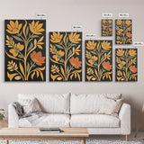 Flower Market Print Framed Canvas Print Mid-Century Modern Botanical Wall Art Boho Modern Farmhouse Living Room Art