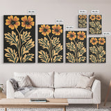 Beautiful Boho Wild Flower Wall Art Canvas Print, Framed Canvas Wall Art Botanical Print Boho Minimalist Home Decor For Living Room