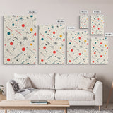 Retro MCM Style Pattern Wall Art, Wood Framed Canvas, Canvas Print, Home Decor, Office Or Bedroom Wall Art, Retro Vibes Decor
