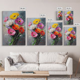 Wild Flower Painting Print On Canvas, Wood Framed Wall Art, Original Art, Flowers Painting, Floral  Print, Modern Art, Living Room Wall Art