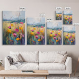 Small Wild Flower Painting Print, Wood Framed Canvas, Botanical Wall Art, Extra Large Art, Oversized Home Decor, Gallery Wall Decor, Wildflower Art
