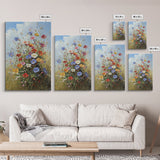 Botanical Wall Art | Oil Painting Botanical Print on Canvas | Wood Framed Boho Farmhouse Print | Large Wall Art | Oversized Wall Decor