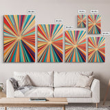 Mid Century Modern Colorful Bohemian Art Print, Wood Framed Wall Art, MCM Style Home Decor, Vertical Narrow Wall Art, Tall Skinny Art