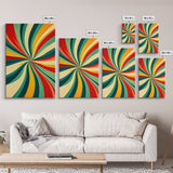 MCM Wall Art Framed Canvas Print, Colorful Boho Style Wall Art, Mid-Century Modern Wall Art, Retro 1950s Style Geometric Abstract Art
