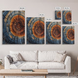 Rustic Home Decor Tree Ring Print, Wood Frame Art, Canvas Print, Abstract Minimalist Modern Farmhouse Wall Art, Living Room Decor