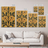 Boho Flower Wall Art, Canvas Print, Artful Boho Flower Art Print, Abstract Botanical Wall Art, Aesthetic Botanical Living Room Decor
