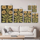 Mid-Century Modern Abstract Flowers, Framed Canvas Print, Style 2