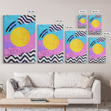 Pink and Turquoise Sunset, Preppy Wall Art, Framed Canvas Print, Feminine Dorm Room Preppy Wall Art, Apartment Decor